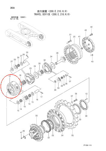 EX200-6 行走三级架 EX200-6 行走三级架