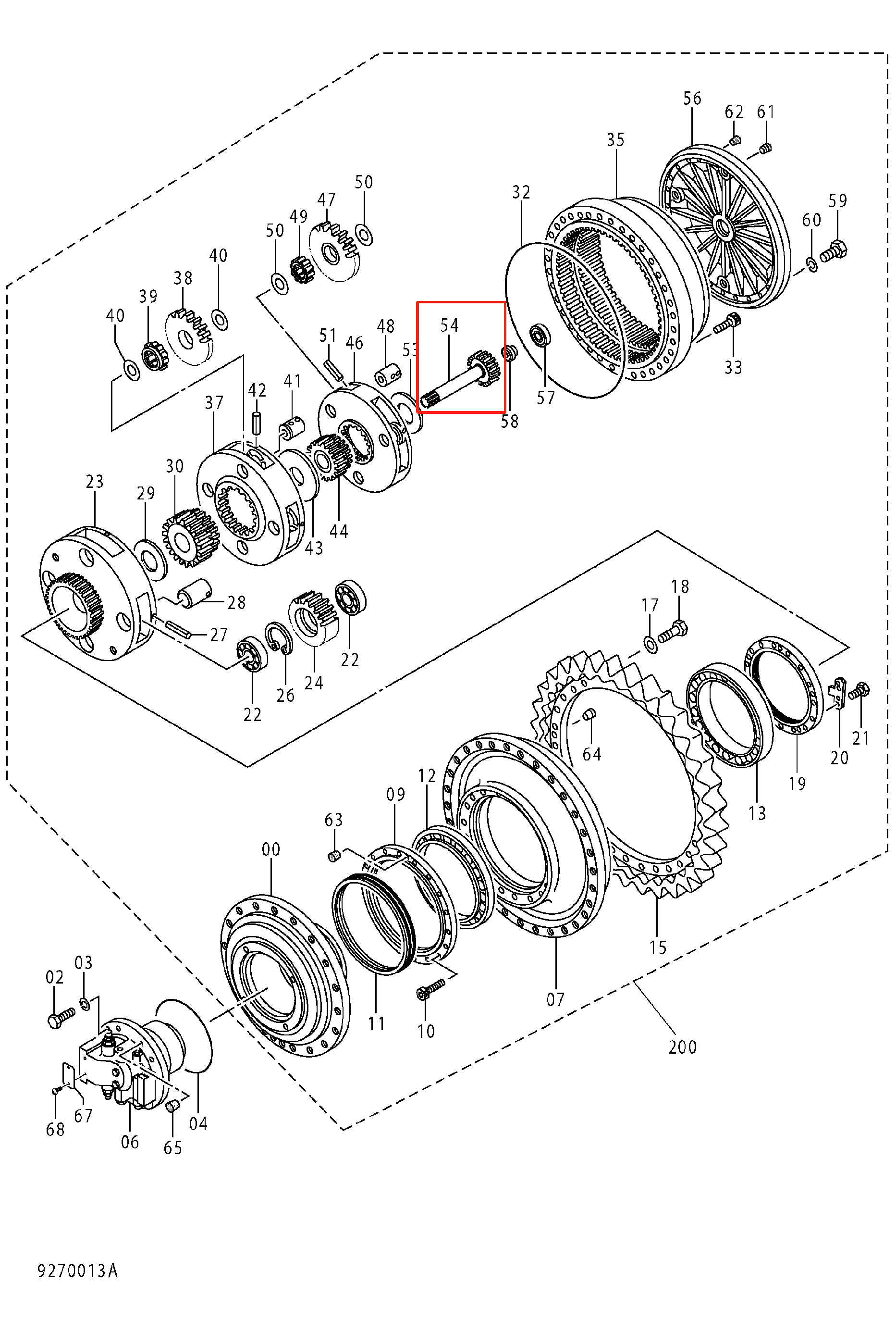 EX1200-6 行走一级中心轴 EX1200-6 行走一级中心轴