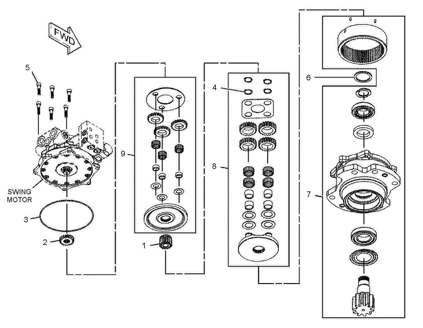 E303.5E 回转马达总成 E303.5E 回转马达总成