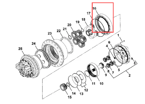 JCB220 旧款 行走二级齿圈 JCB220 旧款 行走二级齿圈
