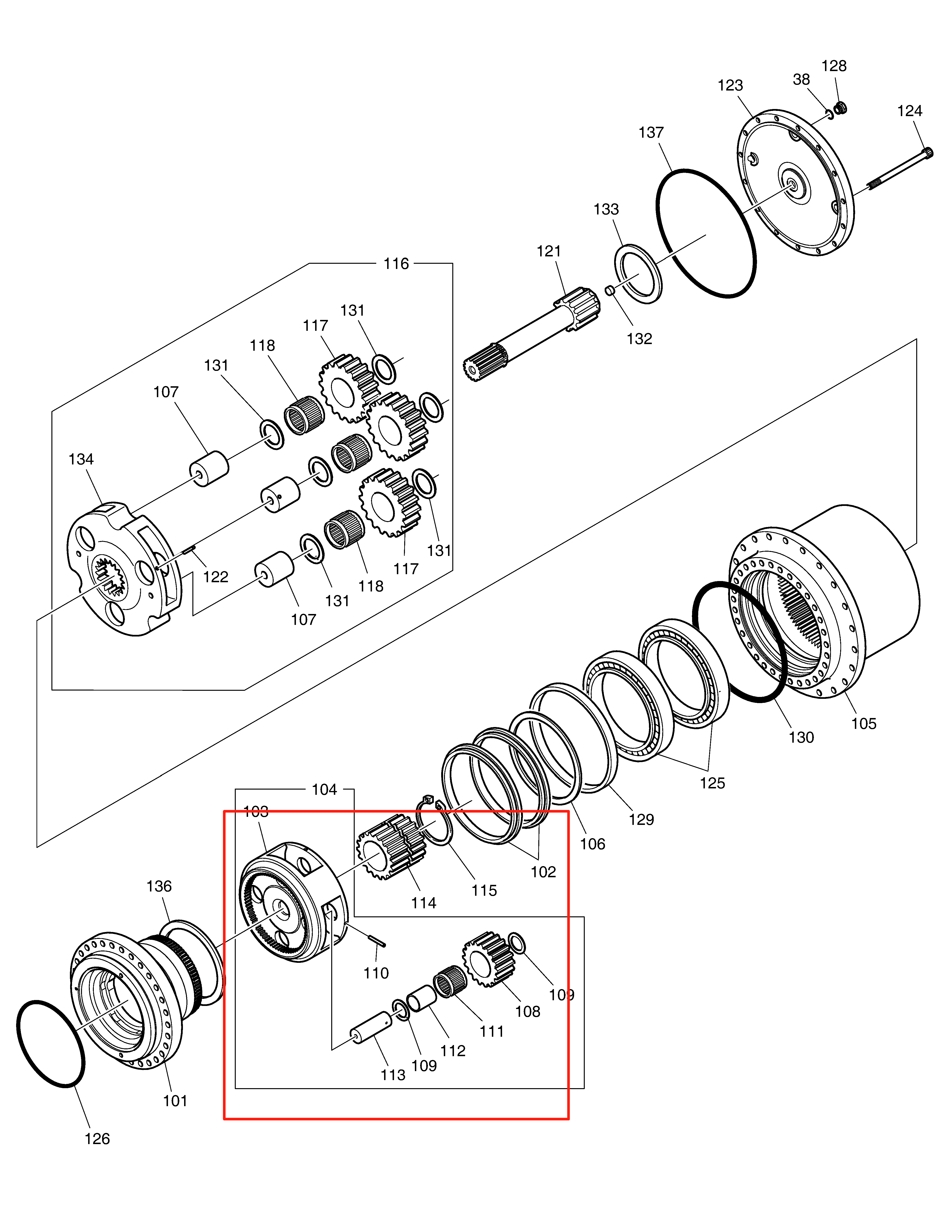 DH225-9 行走二级架总成