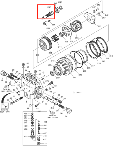 DH225-9 行走泵轴