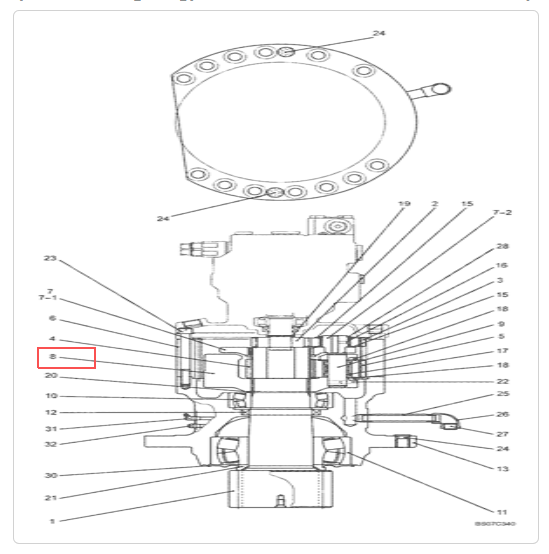 SK200-8 回二架总成