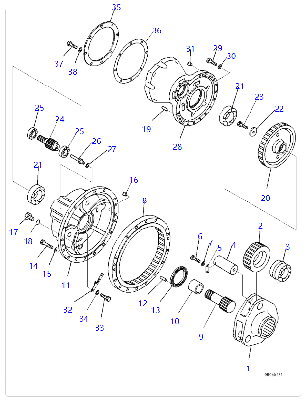 PC2000-8 行走总成带驱动齿(1)