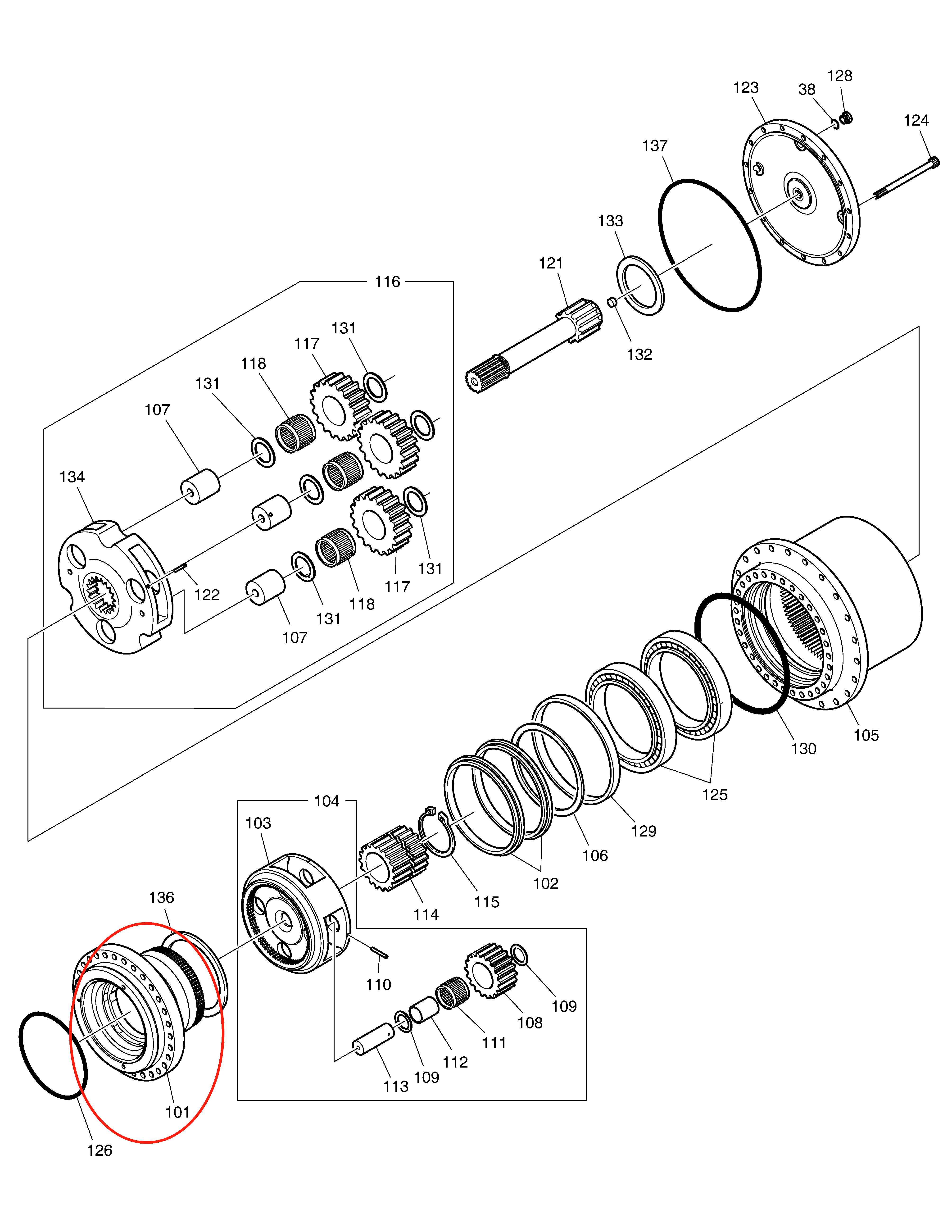 DH225-9 行走泵壳
