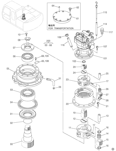 ZX120 回转牙箱
