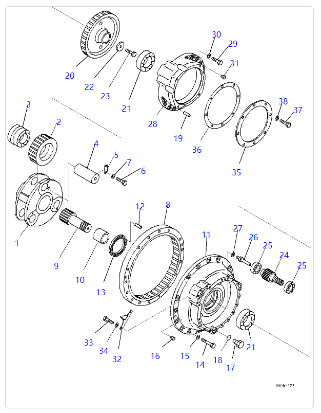 PC2000-8 行走总成带驱动齿(4)