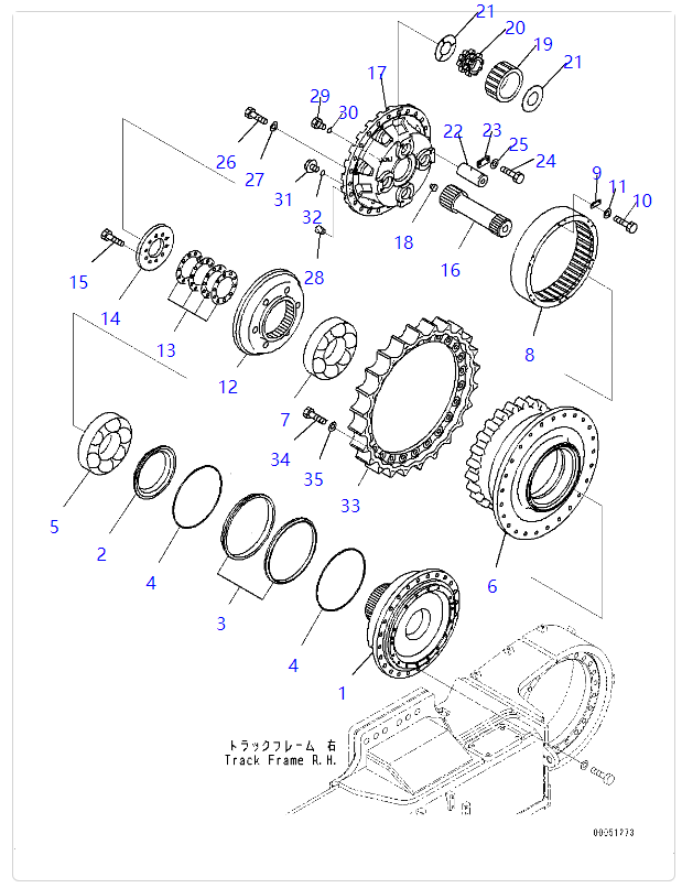 PC2000-8 行走总成带驱动齿(3)